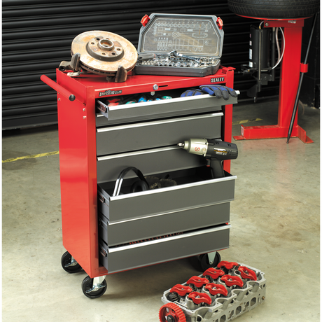 Rollcab 7 Drawer with Ball-Bearing Slides - Red/Grey - AP22507BB - Farming Parts