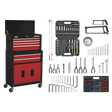 Topchest & Rollcab Combination 6 Drawer with Ball-Bearing Slides - Red/Black & 170pc Tool Kit - AP22RCOMBO - Farming Parts