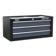 Mid-Box 3 Drawer with Ball-Bearing Slides - Black/Grey - AP3503TB - Farming Parts