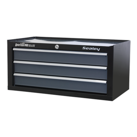 Mid-Box 3 Drawer with Ball-Bearing Slides - Black/Grey - AP3503TB - Farming Parts