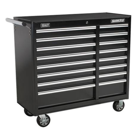 Rollcab 16 Drawer with Ball-Bearing Slides Heavy-Duty - Black - AP41169B - Farming Parts