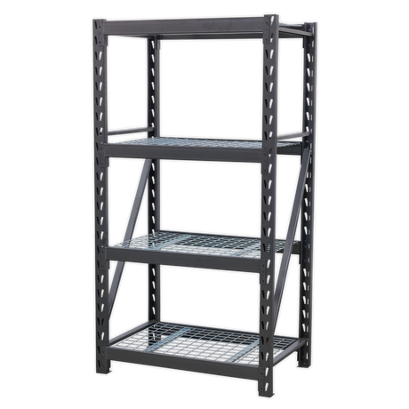 Heavy-Duty Racking Unit with 4 Mesh Shelves 640kg Capacity Per Level 978mm - AP6372 - Farming Parts