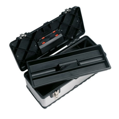 Stainless Steel Toolbox 660mm with Tote Tray - AP660S - Farming Parts