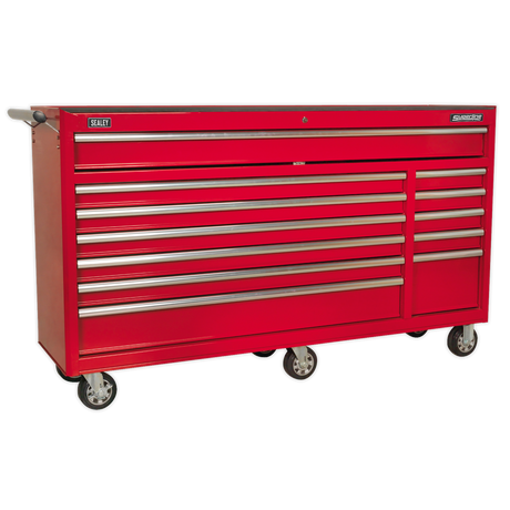 Rollcab 12 Drawer with Ball-Bearing Slides Heavy-Duty - Red - AP6612 - Farming Parts