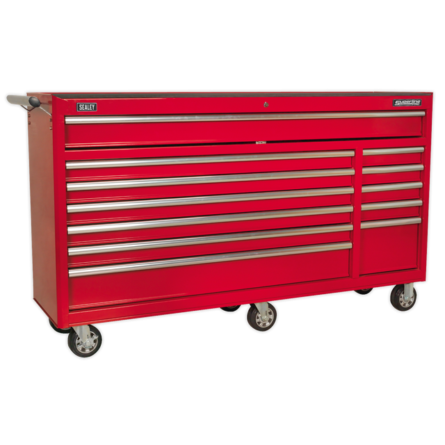 Rollcab 12 Drawer with Ball-Bearing Slides Heavy-Duty - Red - AP6612 - Farming Parts