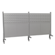 The Sealey Back Panel Assembly for API1800 (Model APIBP1800) features a perforated design mounted on a black frame with wheels, making it ideal for any industrial workbench setup.