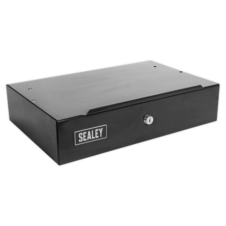 The Sealey Side Cabinet for Long Handle Tools - Black - APLHTB features a rectangular design with a central key lock on the front, providing secure storage.