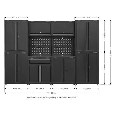 Rapid-Fit 3.1m Modular Garage Storage System - APMS10HFP - Farming Parts