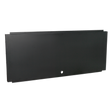 Black rectangular panel with a small central keyhole, perfect as the back panel for Wall Cabinet Model No. APMS14. The product is known as Modular Back Panel 1550mm - APMS11 by Sealey.