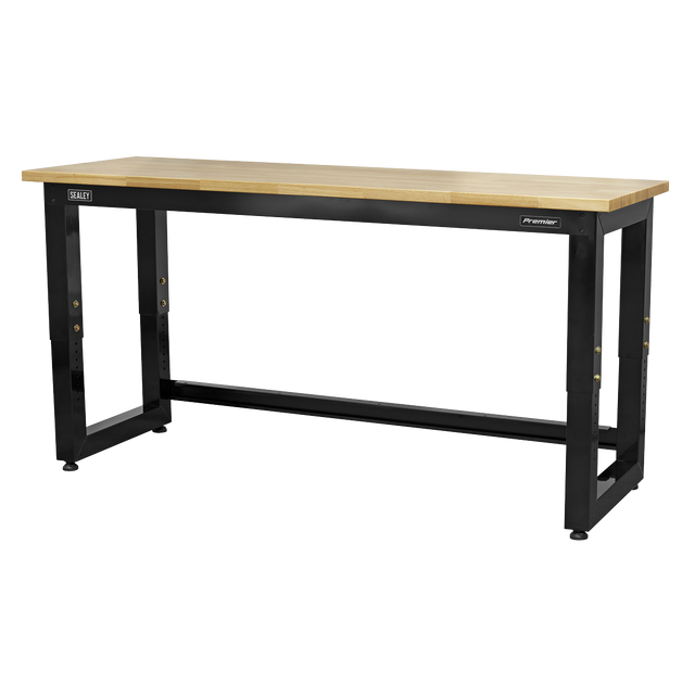 Steel Adjustable Workbench with Wooden Worktop 1830mm - Heavy-Duty - APMS22 - Farming Parts