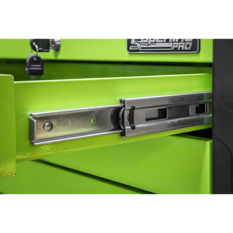 4 Drawer Push-to-Open Topchest with Ball-Bearing Slides - Hi-Vis Green - APPD4G - Farming Parts