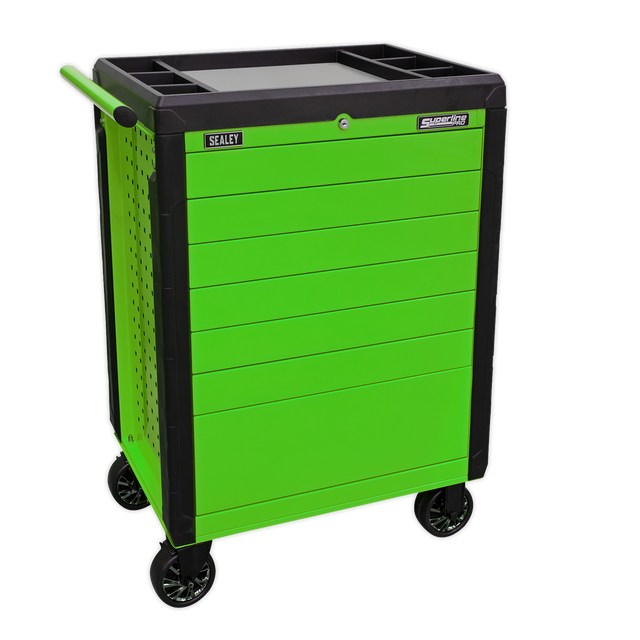 Rollcab 7 Drawer Push-To-Open Hi-Vis Green - APPD7G - Farming Parts