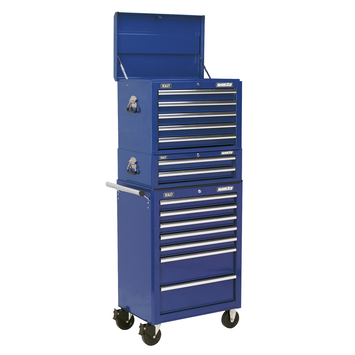 Topchest, Mid-Box & Rollcab Combination 14 Drawer with Ball-Bearing Slides - Blue - APSTACKTC - Farming Parts