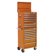 Topchest, Mid-Box & Rollcab Combination 14 Drawer with Ball-Bearing Slides - Orange - APSTACKTO - Farming Parts