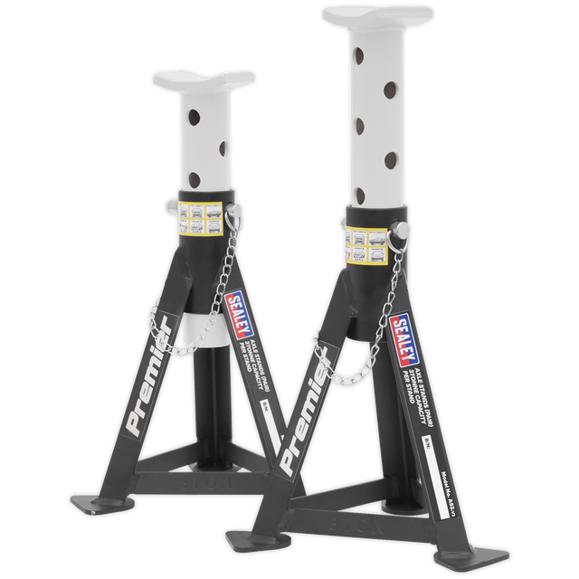 Axle Stands (Pair) 3 Tonne Capacity per Stand - White - AS3 - Farming Parts