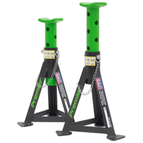 Axle Stands (Pair) 3 Tonne Capacity per Stand - Green - AS3G - Farming Parts