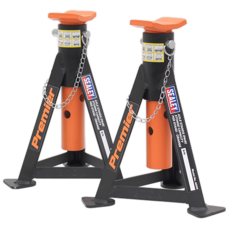 Axle Stands (Pair) 3 Tonne Capacity per Stand - Orange - AS3O - Farming Parts