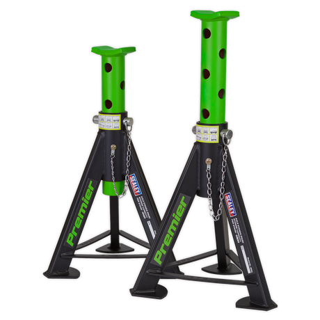 Axle Stands (Pair) 6 Tonne Capacity per Stand - Green - AS6G - Farming Parts