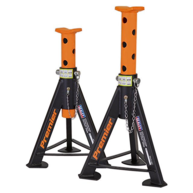 Axle Stands (Pair) 6 Tonne Capacity per Stand - Orange - AS6O - Farming Parts