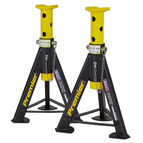 Axle Stands (Pair) 6 Tonne Capacity per Stand - Yellow - AS6Y - Farming Parts