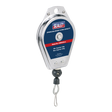 The Sealey Spring Balancer 1.5-3kg Capacity - ATB1530, equipped with a metal casing, a multi-strand steel cable for enhanced durability, and a hook for attachment, aims to reduce operator fatigue through efficient tool support.