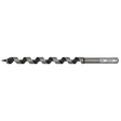 The Sealey Auger Wood Drill Ø14 x 235mm (Model: AW14x235) is a long, spiral-shaped drill bit with a helical design, featuring a sharp point at one end and a fully hardened hexagonal shank at the other.