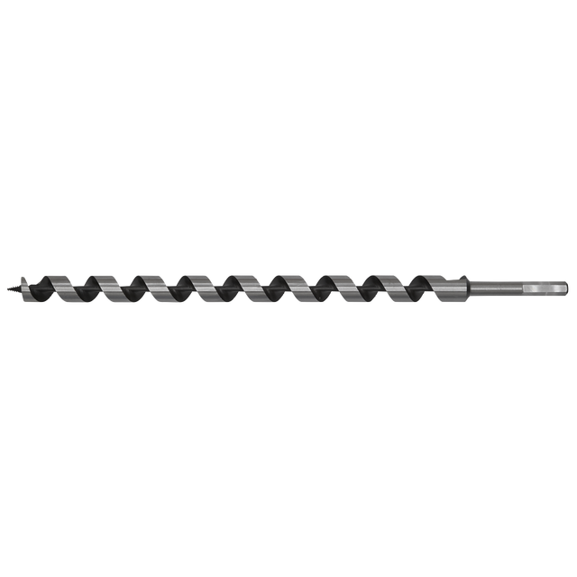 Introducing the Sealey Auger Wood Drill Ø22 x 460mm - AW22x460, a long, precision-engineered helical drill bit designed specifically for accurate wood drilling. It features a screw point tip and a hexagonal shank for optimal performance.