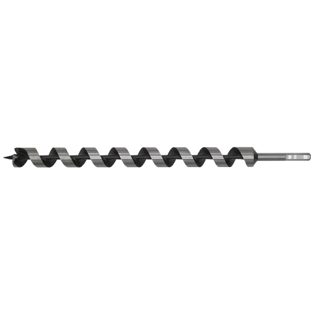 The Sealey Auger Wood Drill Ø30 x 460mm - AW30x460 features a long, metal construction with a spiral cutting edge, screw point, and cylindrical shank.
