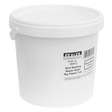 A Sealey plastic tub containing 5kg of shot blasting glass beads, sized 180-300 microns, labeled as "Shot Blasting Beads Glass 5kg Plastic Tub - B5KG.
