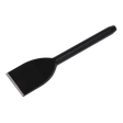 The Sealey Electrician's Bolster 57 x 225mm - BB01 is a black metal chisel crafted from drop-forged steel, featuring a flat, wide tip and a tapered handle. This robust tool also boasts excellent corrosion resistance for enhanced durability.