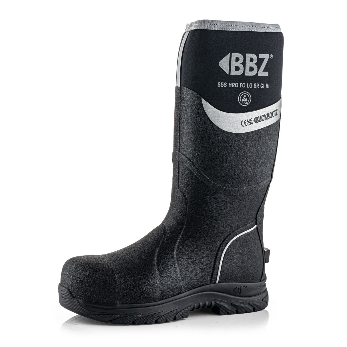 Buckbootz BBZ6000BKNM Black Safety Wellington Boots S5 CI HI SR