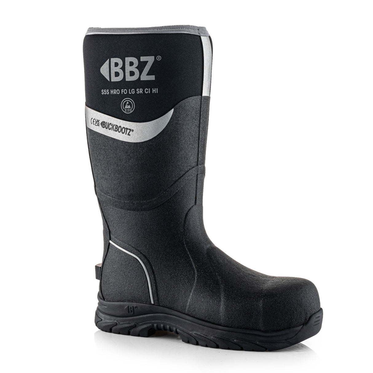 Buckbootz BBZ6000BKNM Black Safety Wellington Boots S5 CI HI SR