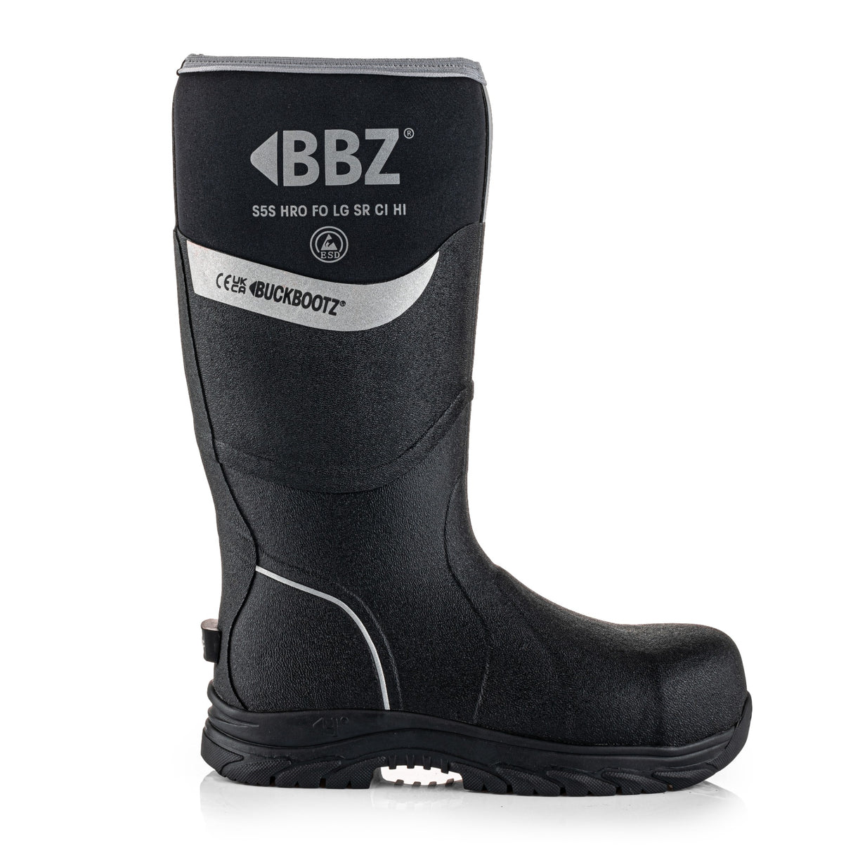 Buckbootz BBZ6000BKNM Black Safety Wellington Boots S5 CI HI SR