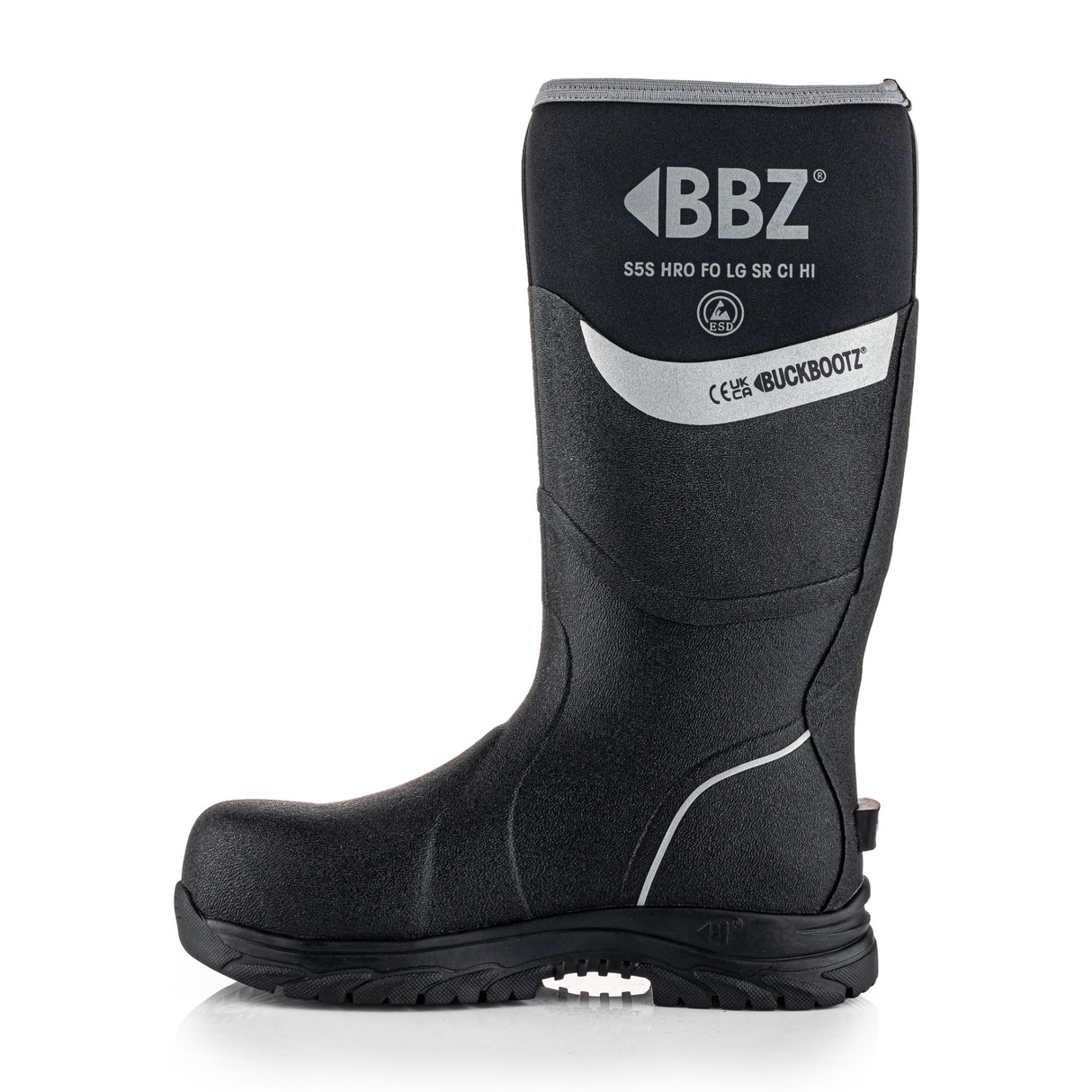 Buckbootz BBZ6000BKNM Black Safety Wellington Boots S5 CI HI SR