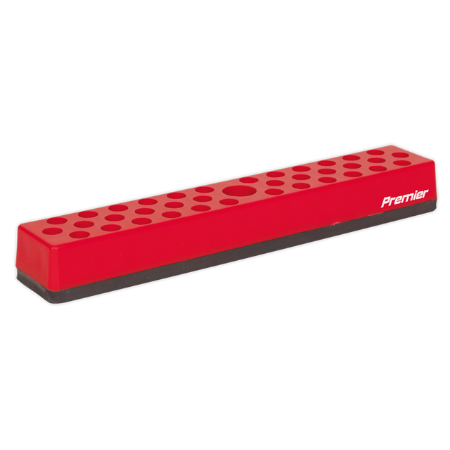 A rectangular magnetic bit holder with a capacity for 36 bits, bearing the name "Sealey BH36" on its side, showcasing quality akin to Premier Hand Tools.