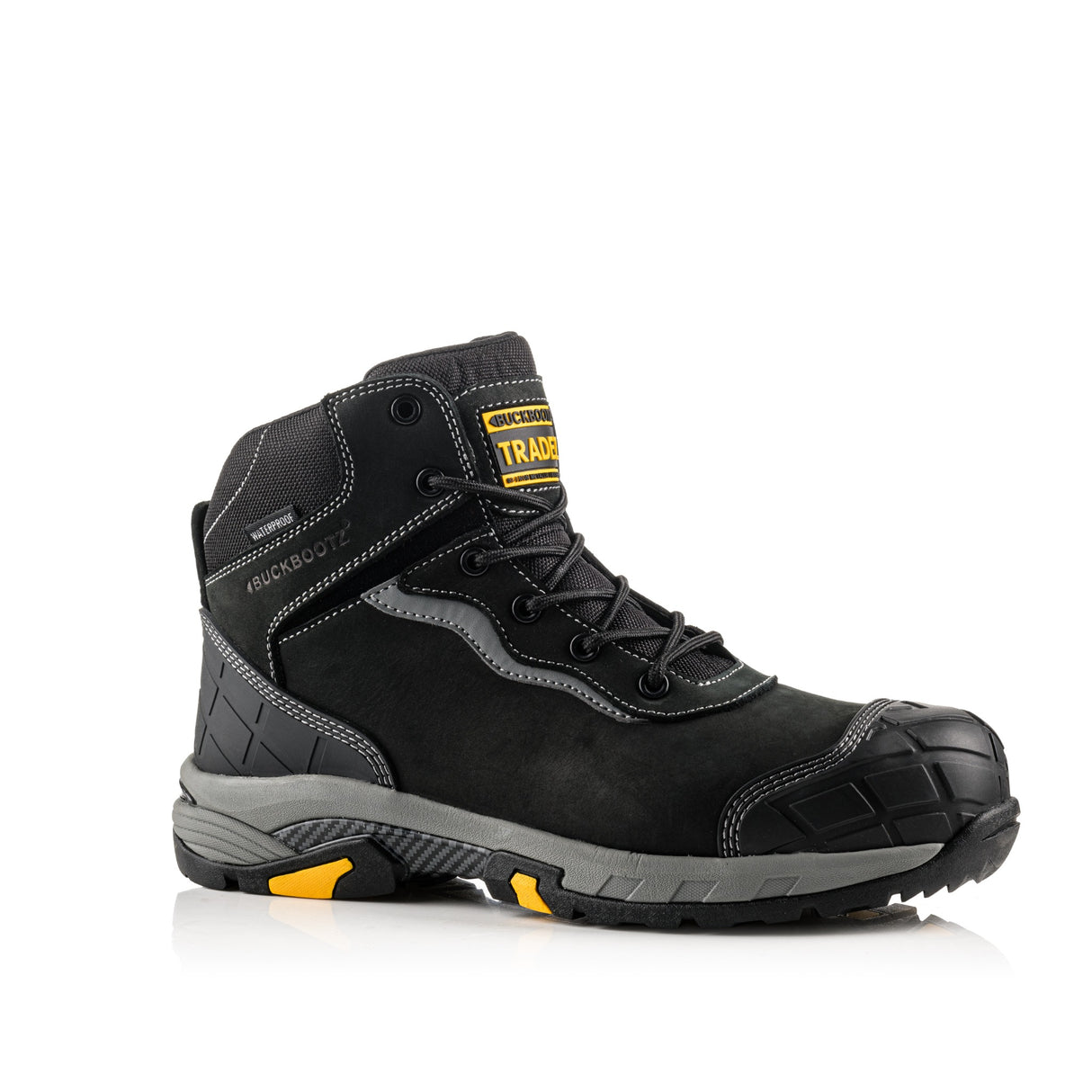 Buckbootz BLITZBK Black Waterproof S7S Safety Boots Wide Fit