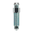 A close-up image of the Sealey Brake Bleed Screw 1/4" UNF x 28mm 28tpi Long (Pack of 10 - BS1428), featuring a threaded metal body with a hexagonal middle section and a tapered end.