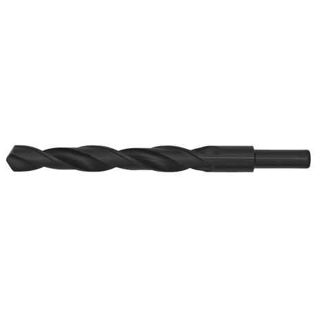 The Sealey Blacksmith Bit - Ø14 x 160mm - BSB14.0 is a robust drill bit with spiral grooves, a cylindrical shank, and a durable black oxide finish designed for use with a drill.
