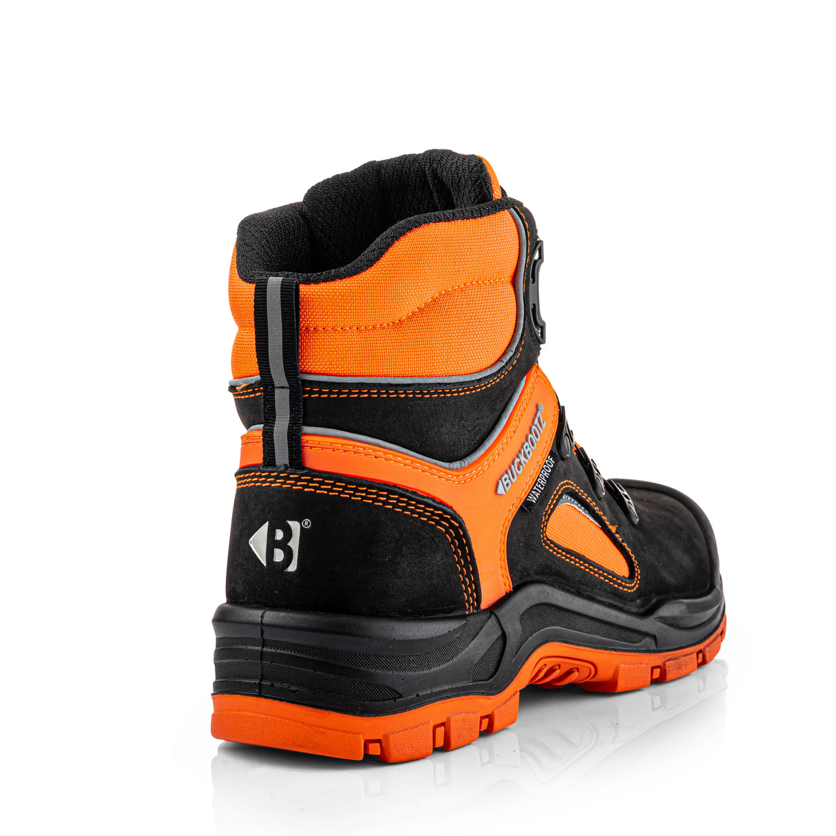 Buckbootz BVIZ7 Black Hi-Vis Orange FITGO Safety Boots S7S