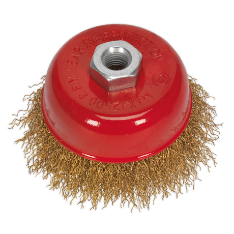 Brassed Steel Cup Brush Ø75mm M14 x 2mm - CBC752 - Farming Parts
