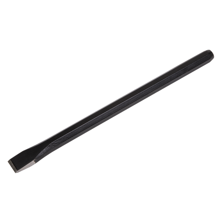 The Sealey Cold Chisel 19 x 300mm - CC33 is crafted from drop-forged black steel and features a flat edge, making it perfect for shaping and cutting hard materials.