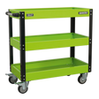 Workshop Trolley 3-Level Heavy-Duty - Hi-Vis Green - CX110HV - Farming Parts