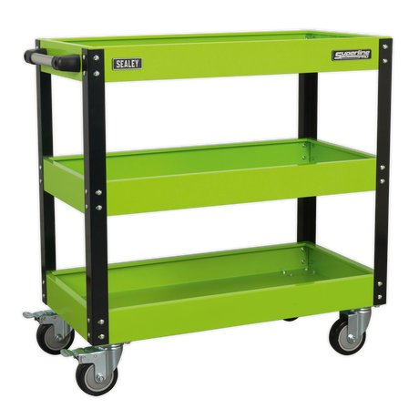 Workshop Trolley 3-Level Heavy-Duty - Hi-Vis Green - CX110HV - Farming Parts