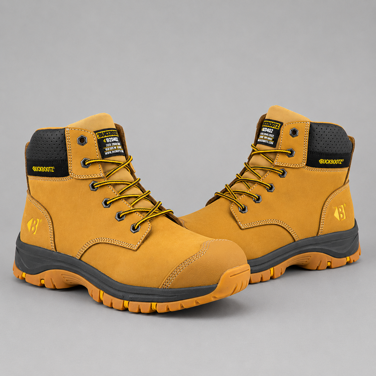 Buckbootz WIZL1BLK Black Safety Boots SB PS HRO WPA Wide Fit