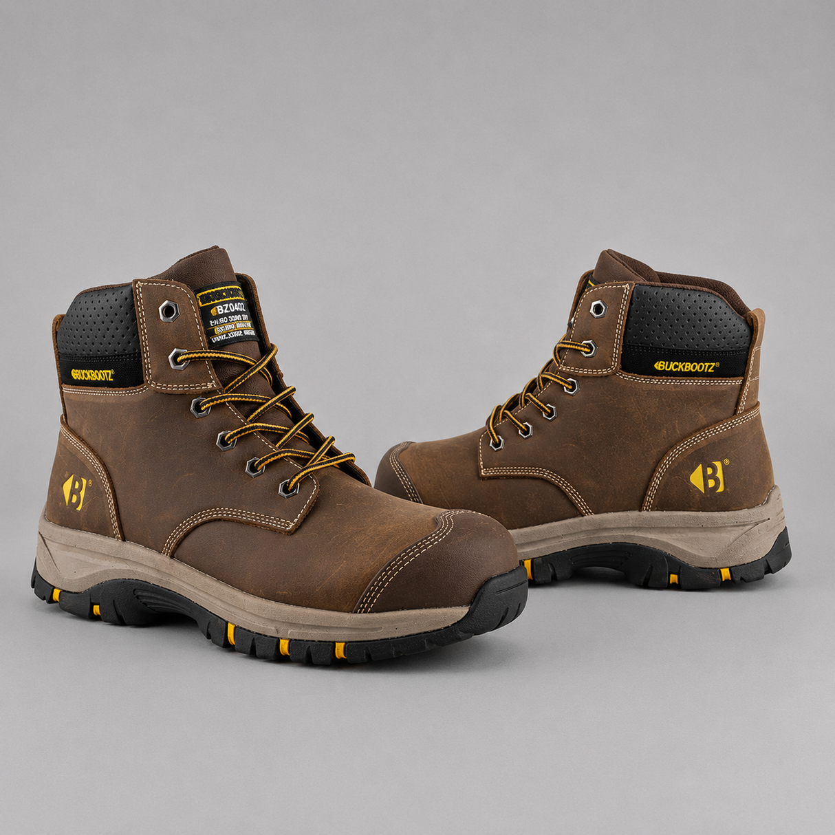 Buckbootz WIZL1BLK Black Safety Boots SB PS HRO WPA Wide Fit