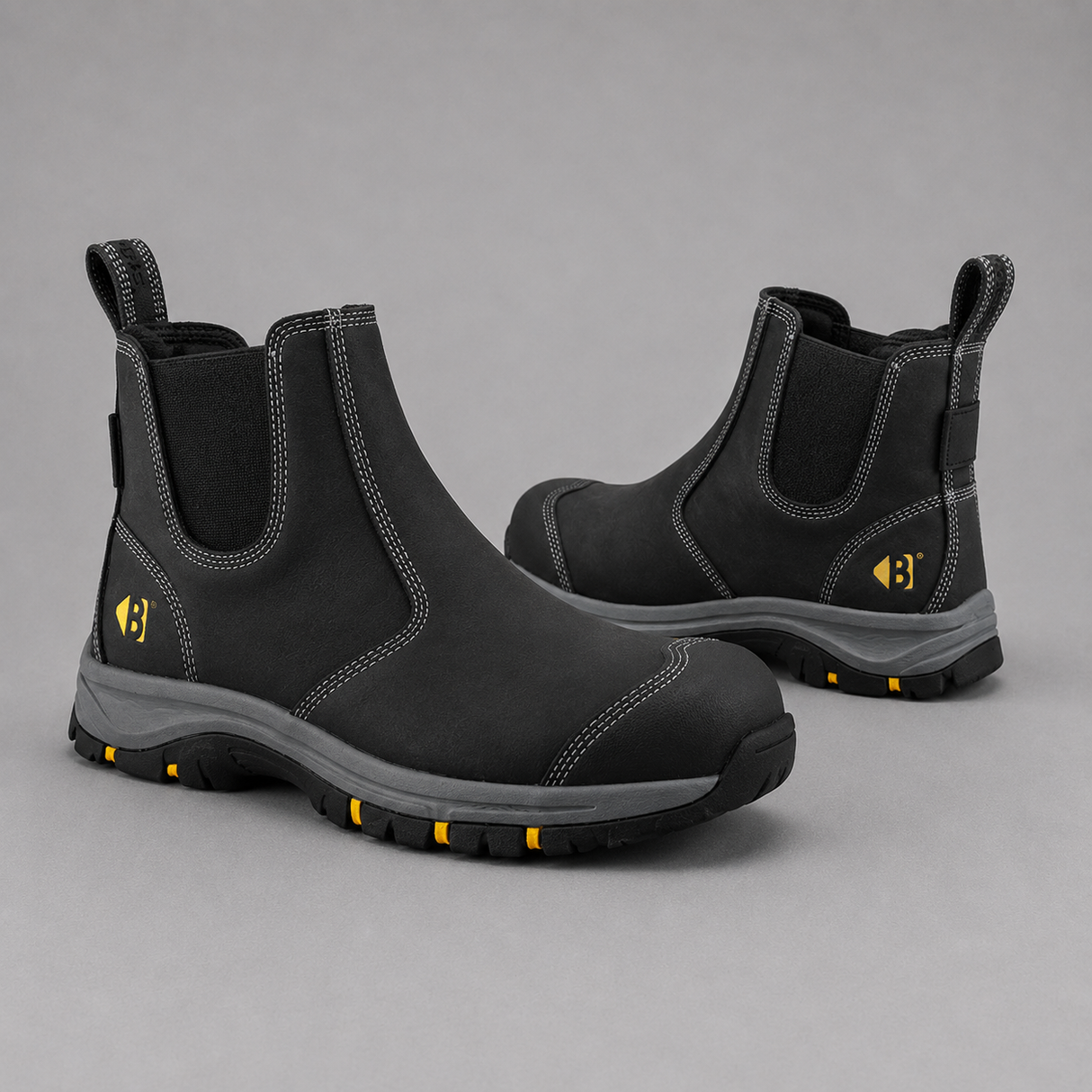 Buckbootz WIZD2BLK Black Dealer Safety Boots Wide Fit SB PS SR