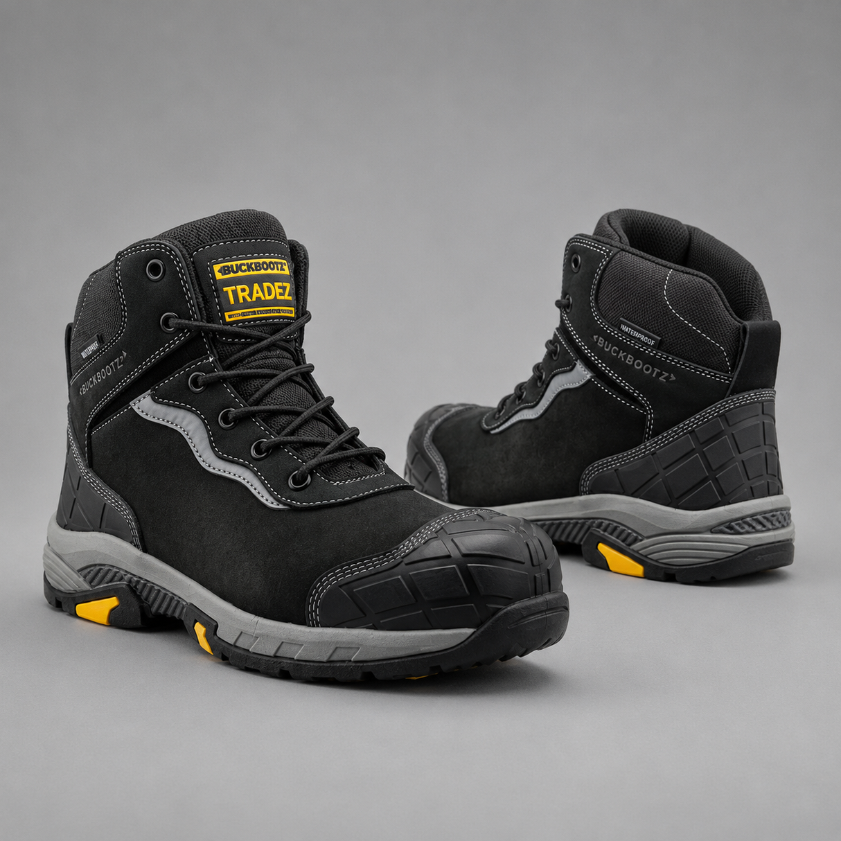 Buckbootz BLITZBK Black Waterproof S7S Safety Boots Wide Fit