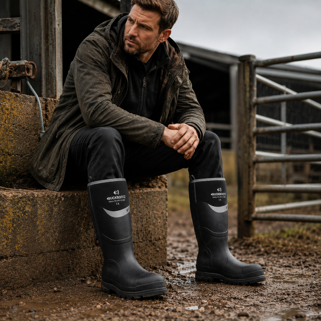 Buckler Safety Buckbootz Black – Waterproof Steel Toe Work Boots | BBZ6000BK