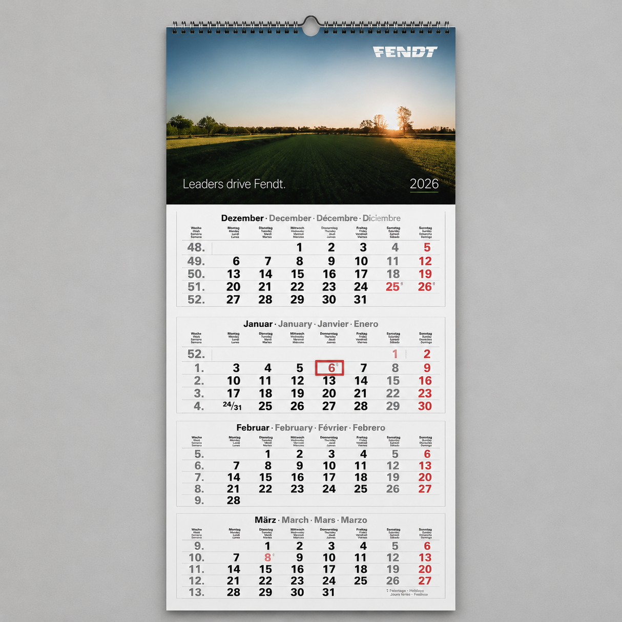 AGCO 4-Month Calendar Multi-Block Wall Planner Display | X991006271000