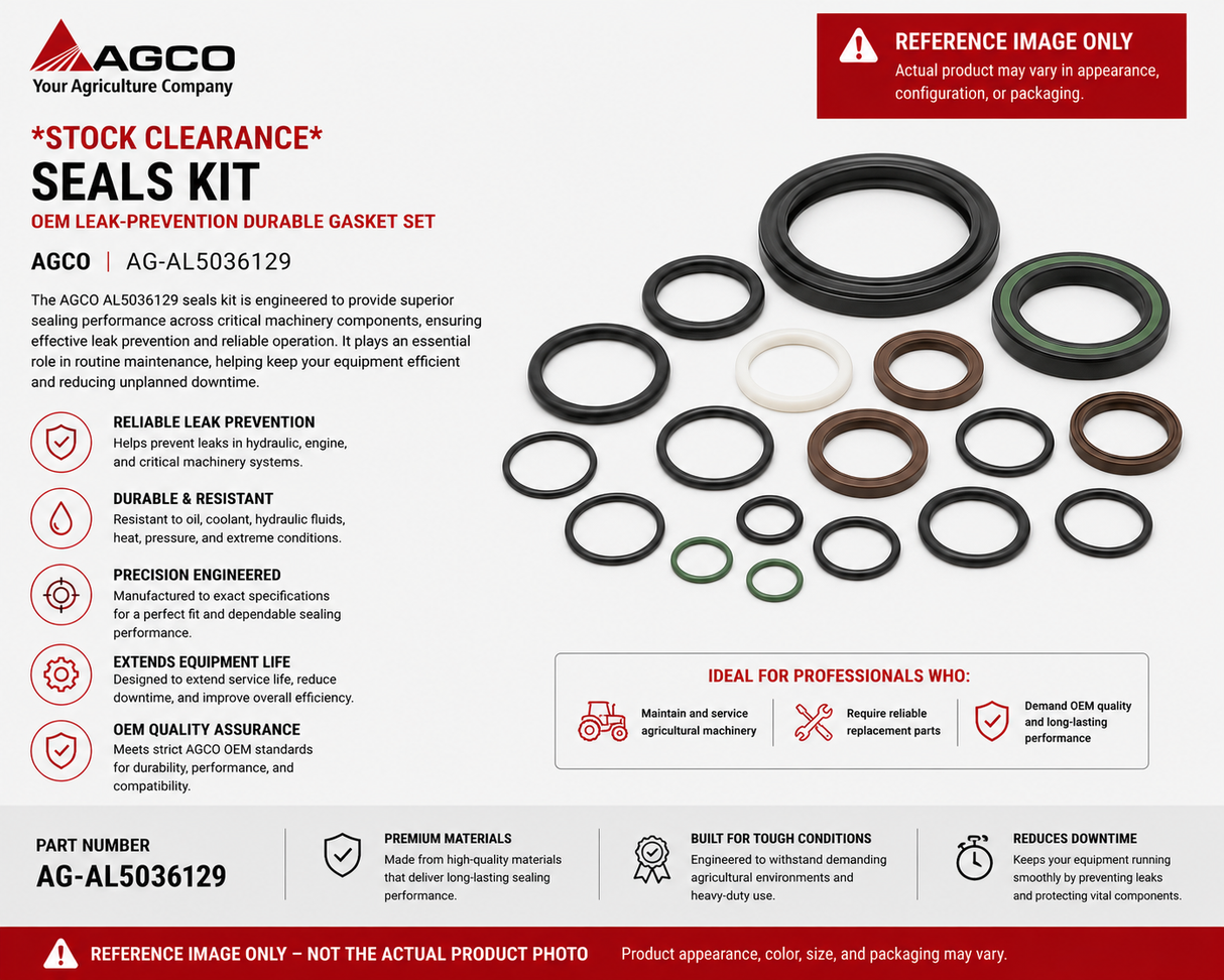 *STOCK CLEARANCE* - AGCO Seals Kit OEM Leak-Prevention Durable Gasket Set | AG-AL5036129